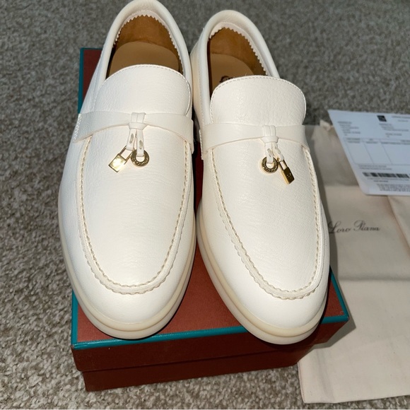 Loro Piana Shoes - ❌SOLD❌ LORO PIANA WHITE GOLD LEATHER SUMMER CHARM LOAFER